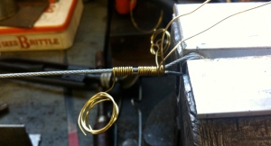 Working on a control cable splice